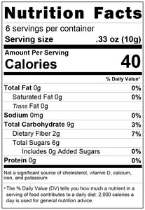 freeze dried blueberries 2oz nutrition facts