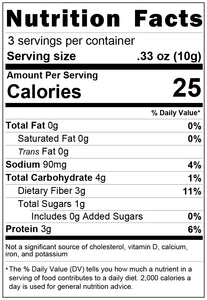 freeze dried spinach 1oz nutrition facts
