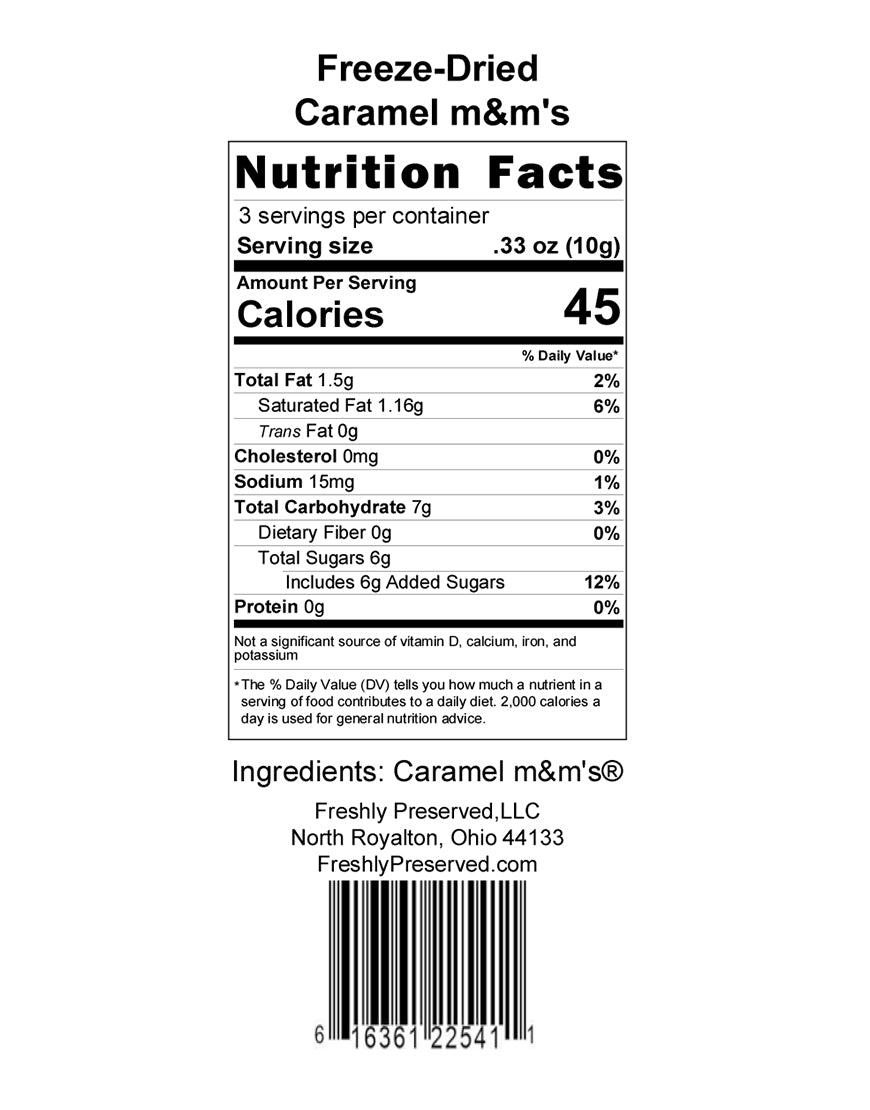 Nutrition & Ingredients for Caramel M&Ms